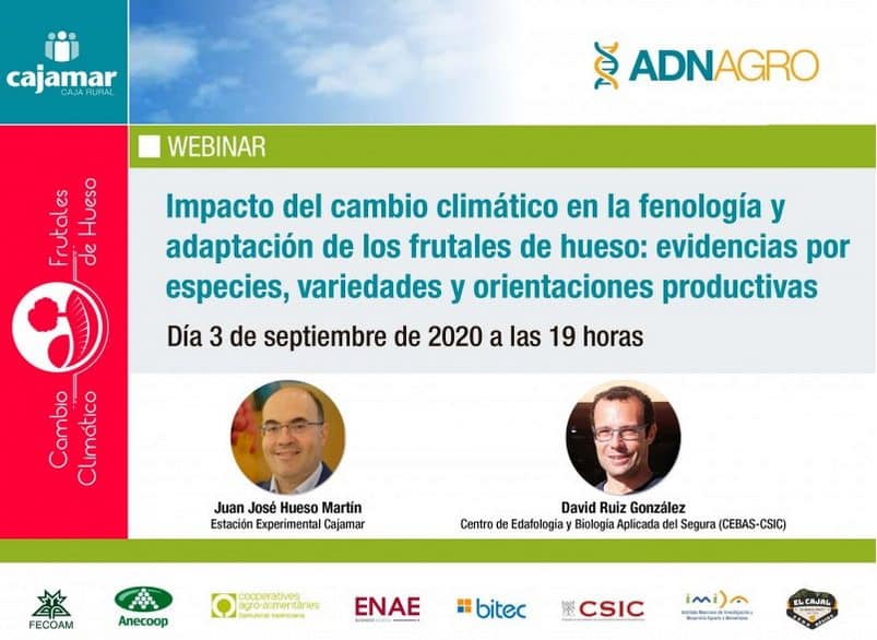 Webinar sobre el impacto del cambio climático en la fenología y adaptación de los frutales de hueso, organizado por el Grupo Operativo ‘Adaptación al cambio climático en frutales de hueso’
