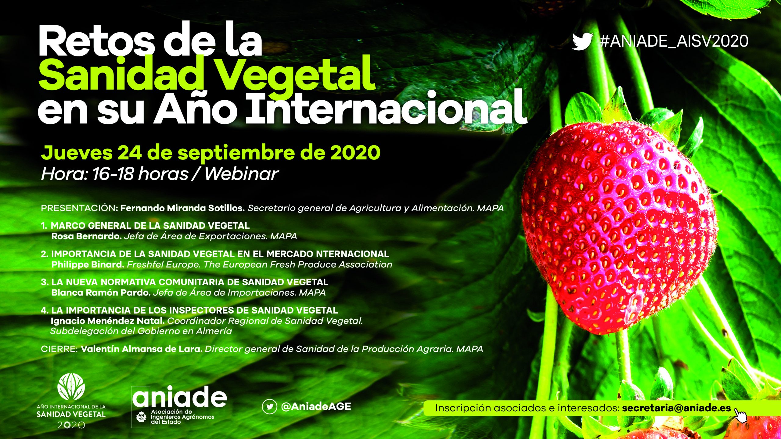 Jornada telemática titulada «Los Retos de la Sanidad Vegetal en su Año Internacional».