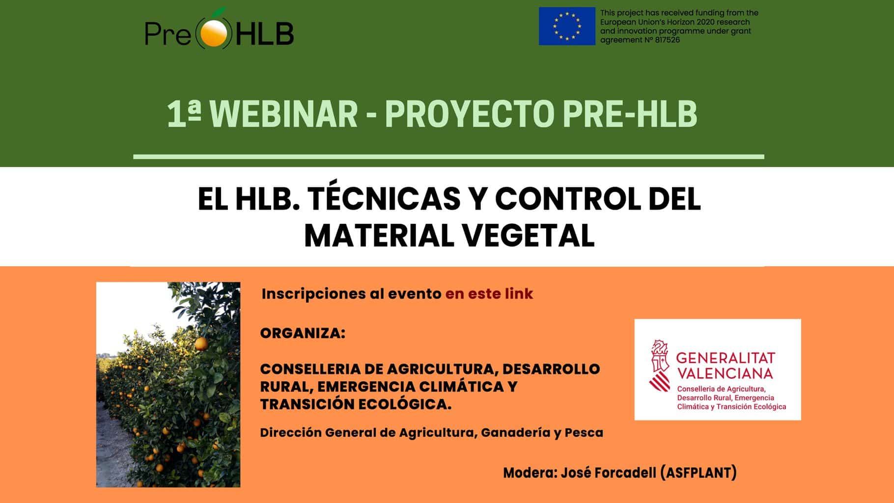 Webinar: EL HLB. TÉCNICAS Y CONTROL DEL MATERIAL VEGETAL