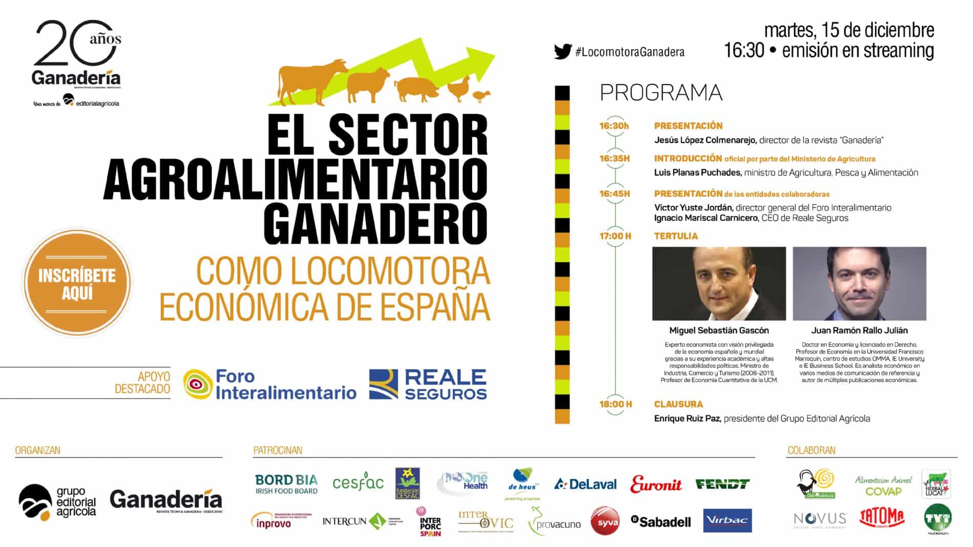 webinar sobre "El sector agroalimentario-ganadero como locomotora económica de España"