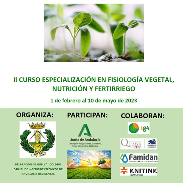 Curso COITAND: II CURSO ESPECIALIZACIÓN EN FISIOLOGÍA VEGETAL, NUTRICIÓN Y FERTIRRIEGO